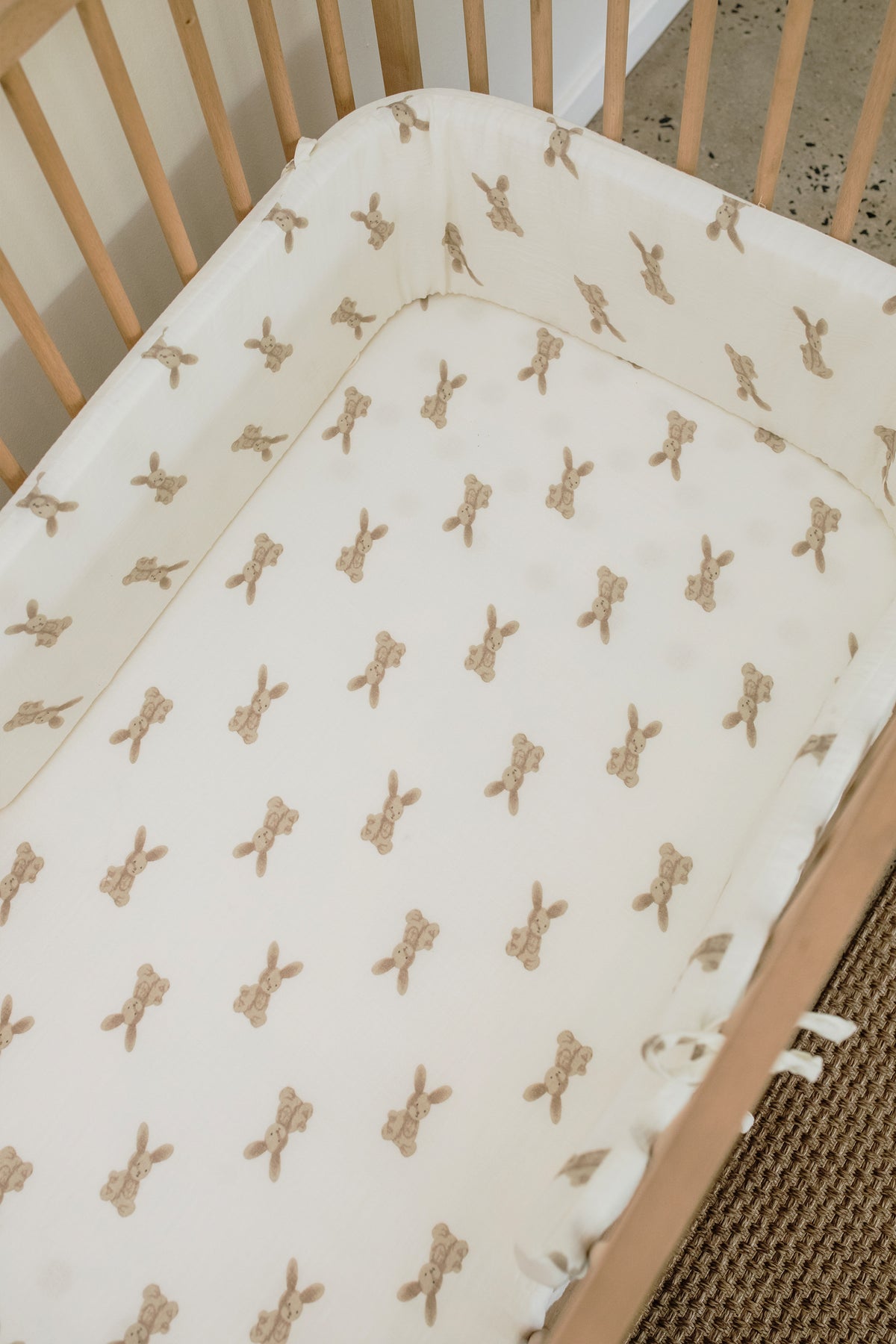 Bonnie 100% Cotton Muslin Cot Bumper Cover