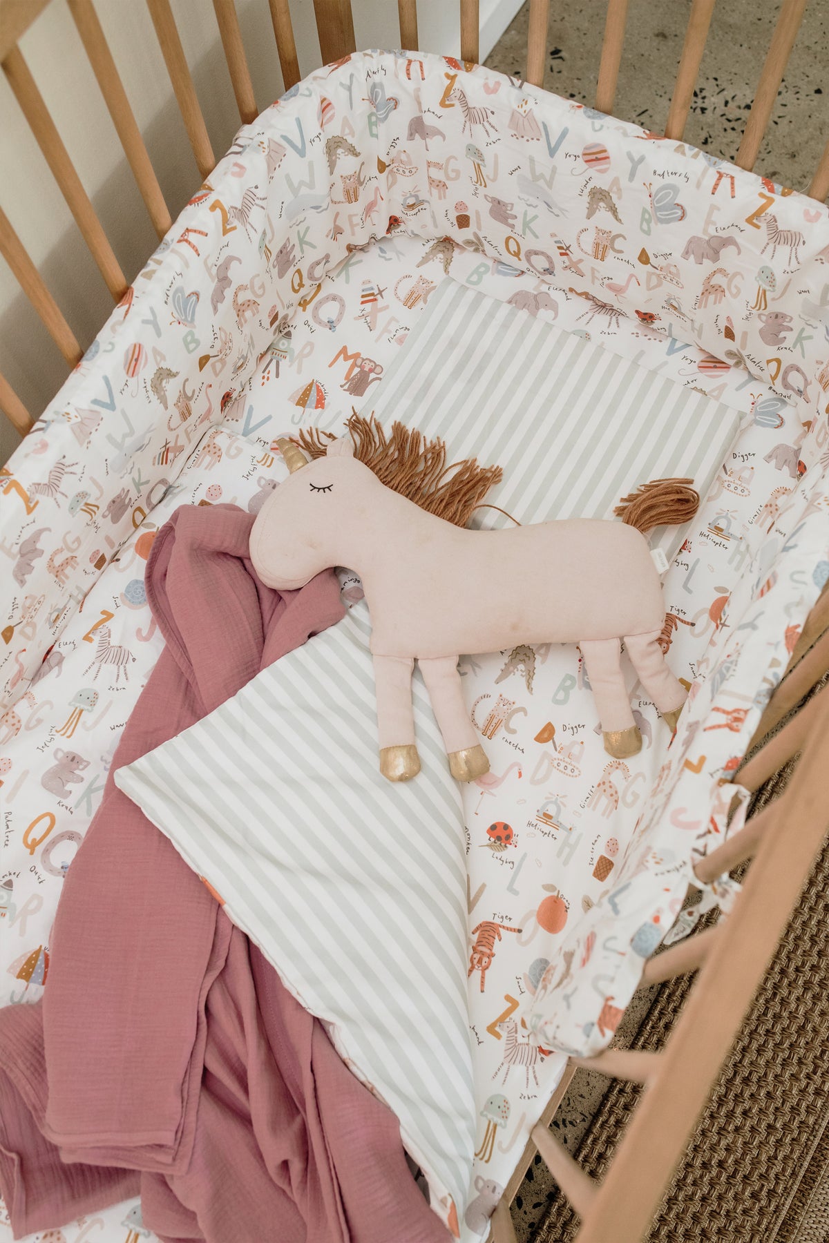 Alphabet 100% Cotton Cot Duvet