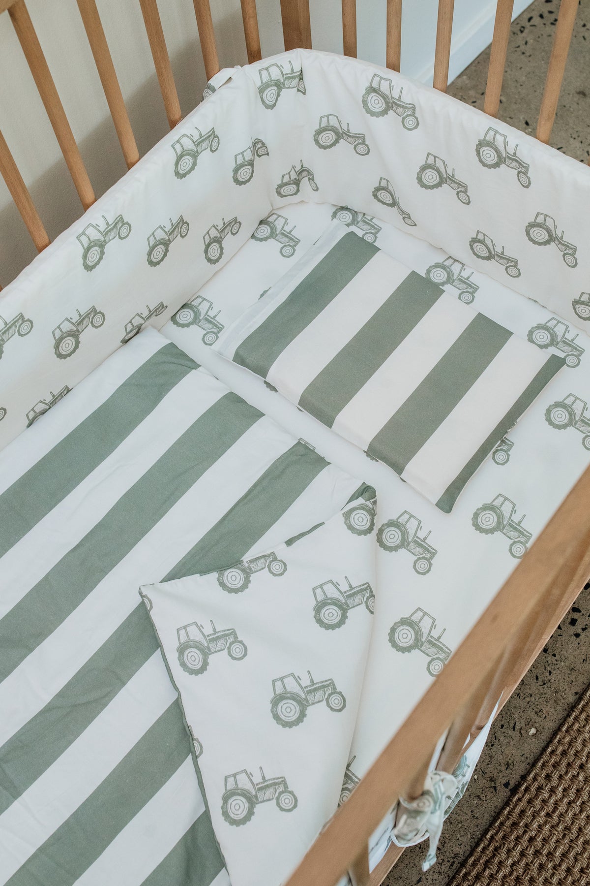 Tractor 100% Cotton Cot Duvet
