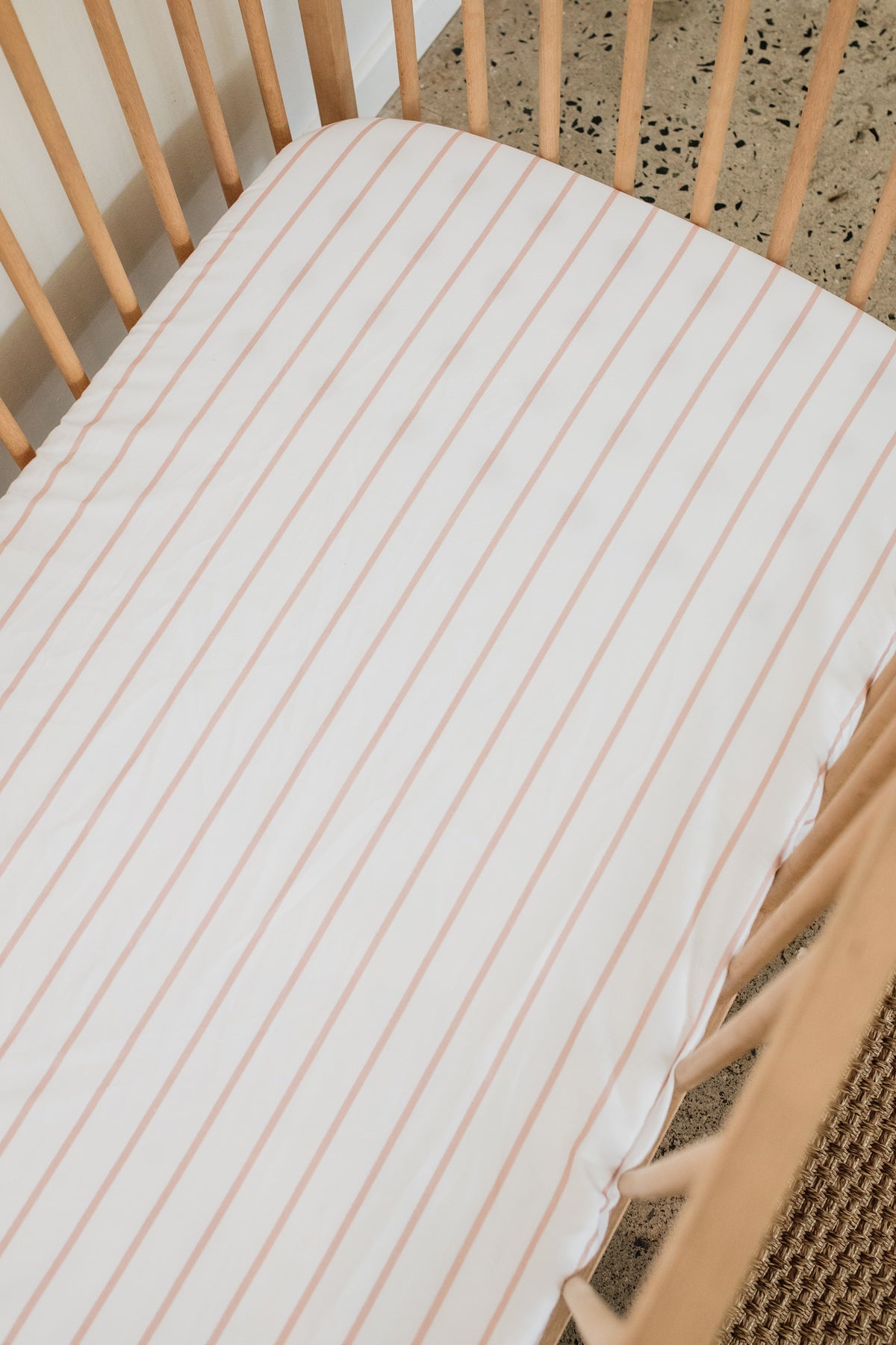 Ballerina Stripe 100% Cotton Cot Fitted Sheet