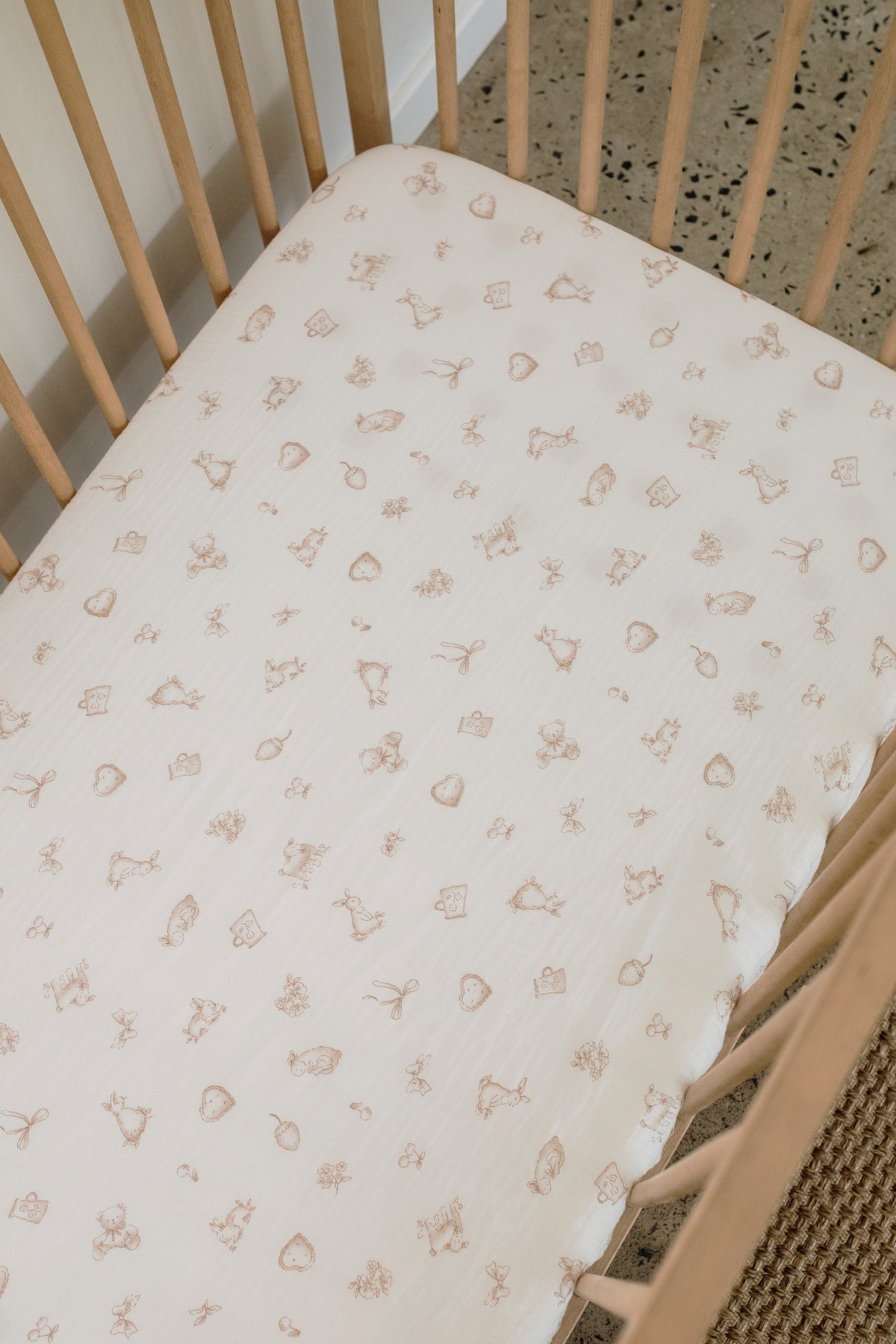 Candy Pie 100% Cotton Muslin Cot Fitted Sheet