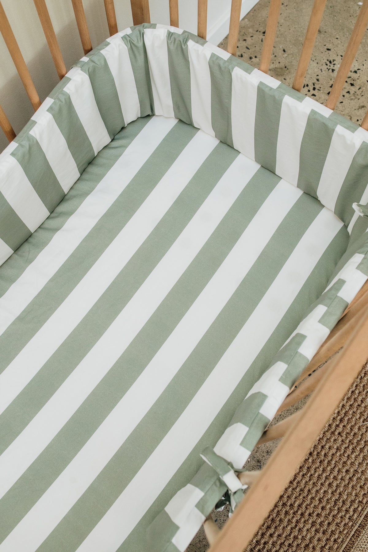 Thick Stripe 100% Cotton Cot Fitted Sheet