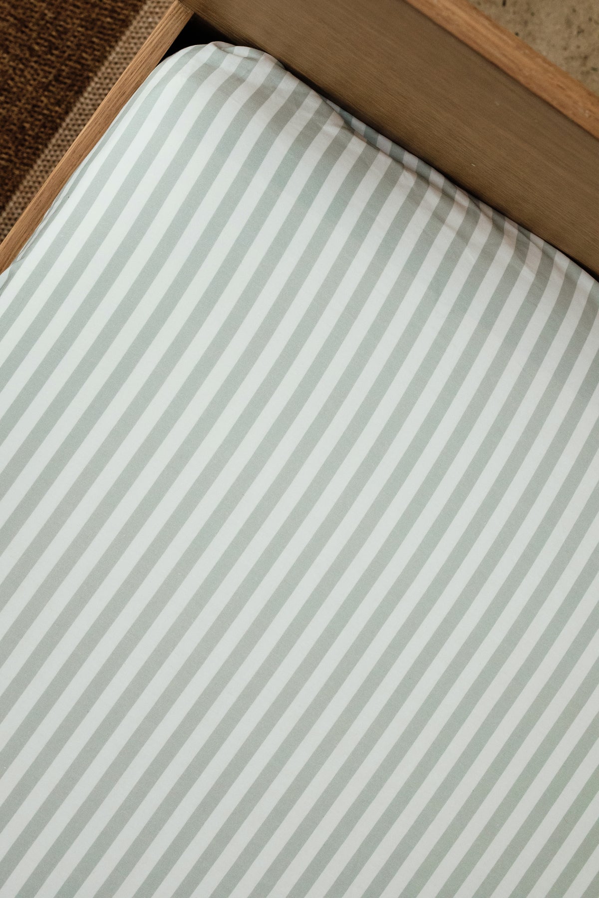 Alphabet Stripe 100% Cotton Fitted Sheet