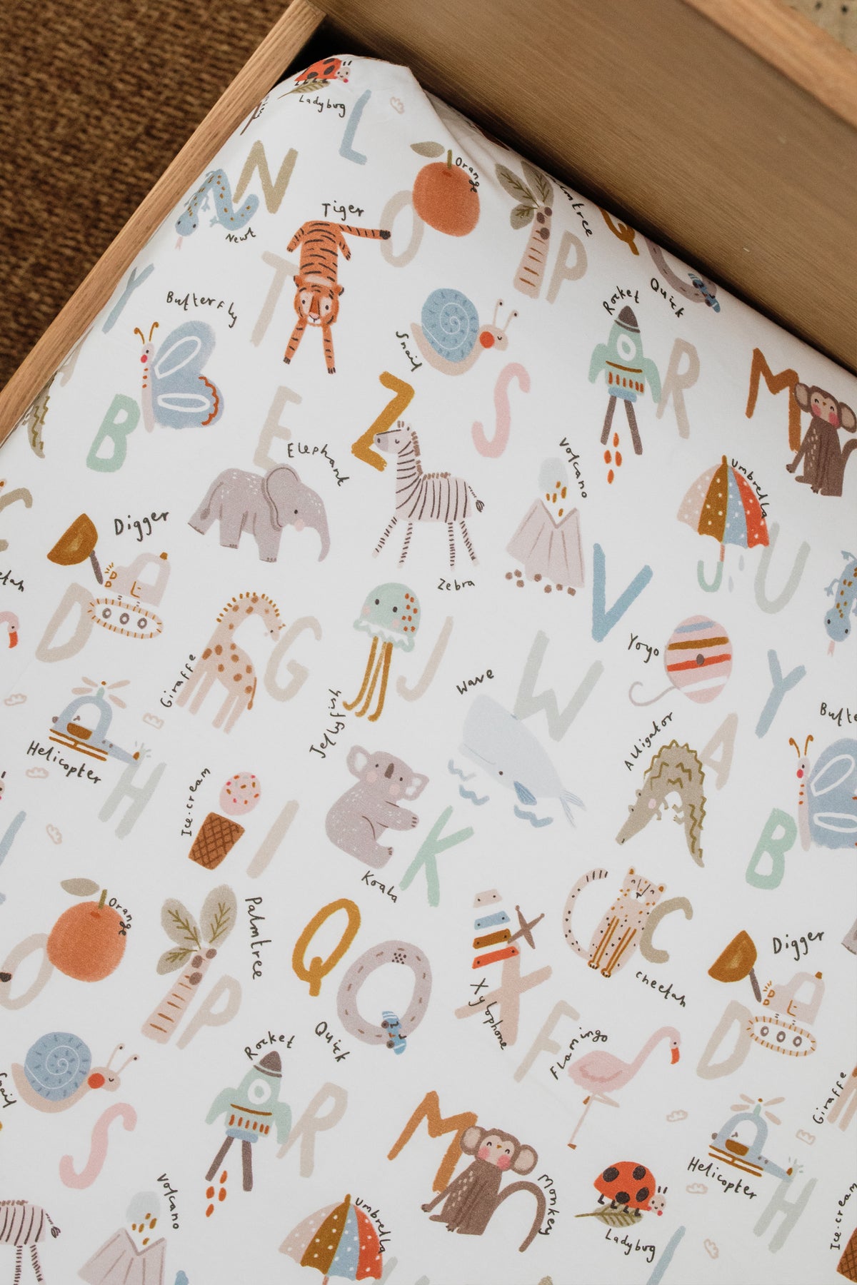 Alphabet 100% Cotton Fitted Sheet