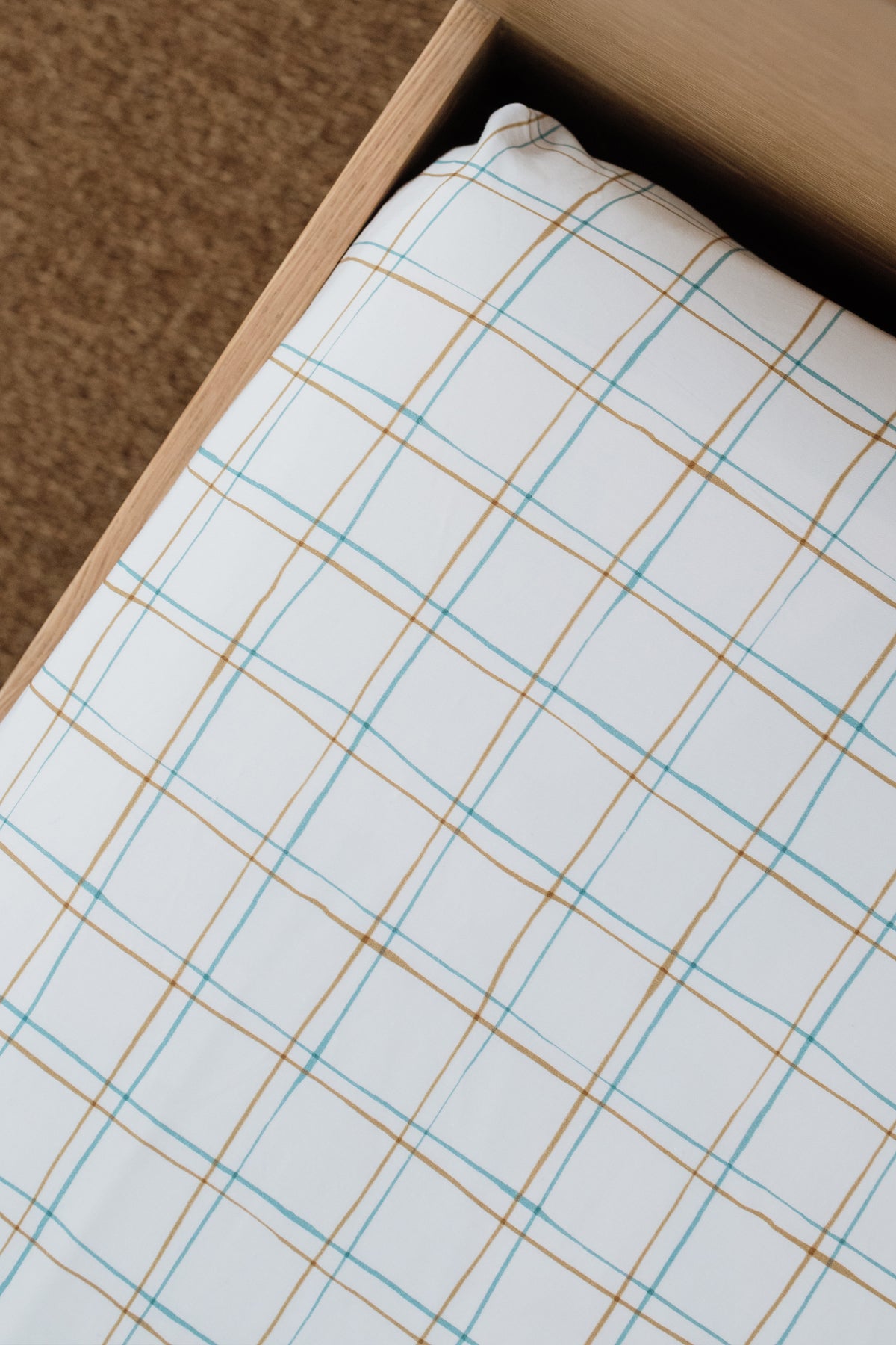 Squiggle Line 100% Cotton Fitted Sheet