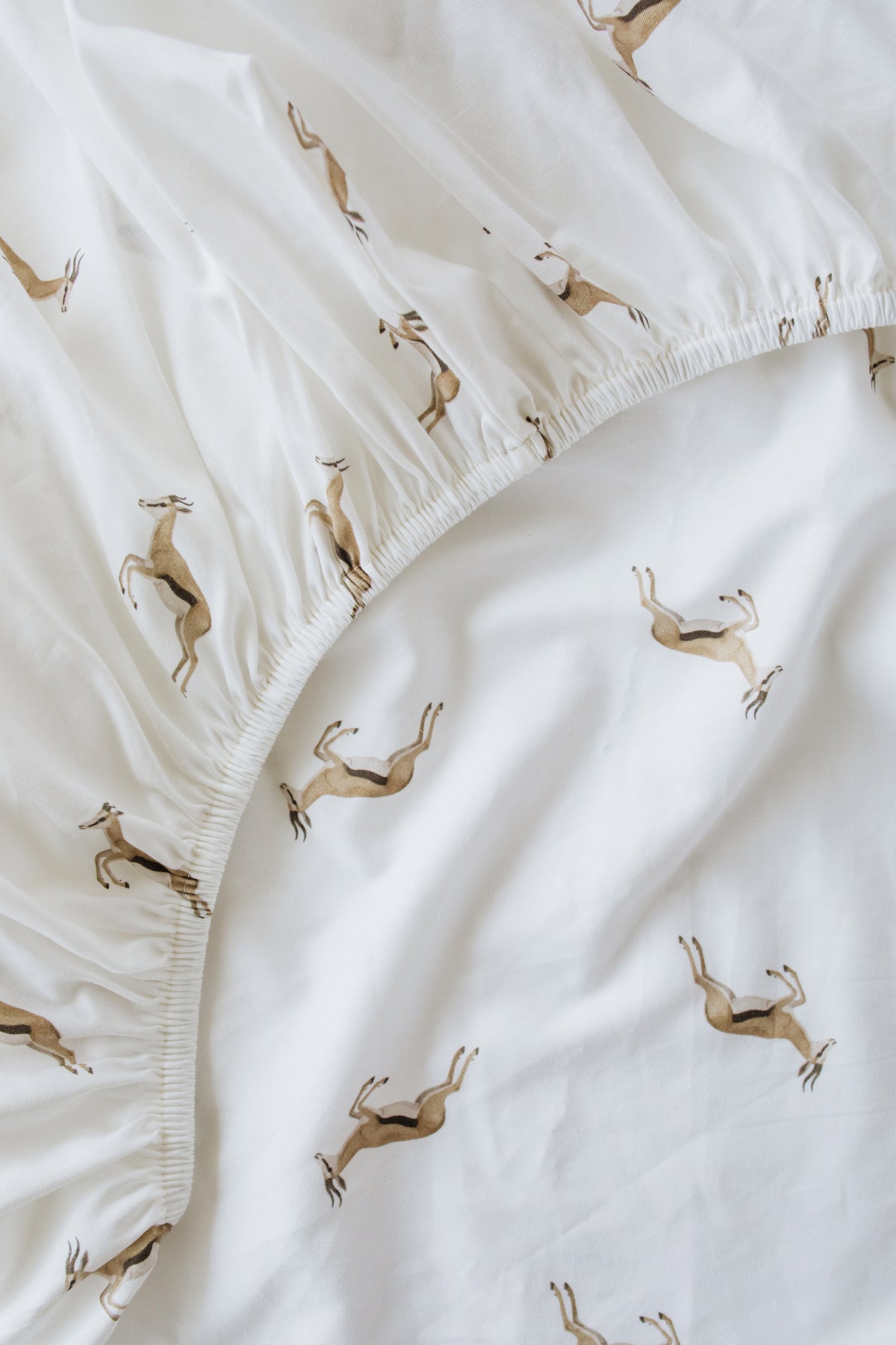 Watercolour Springbok 100% Cotton Fitted Sheet