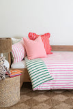 Pink & Green Stripe Duvet