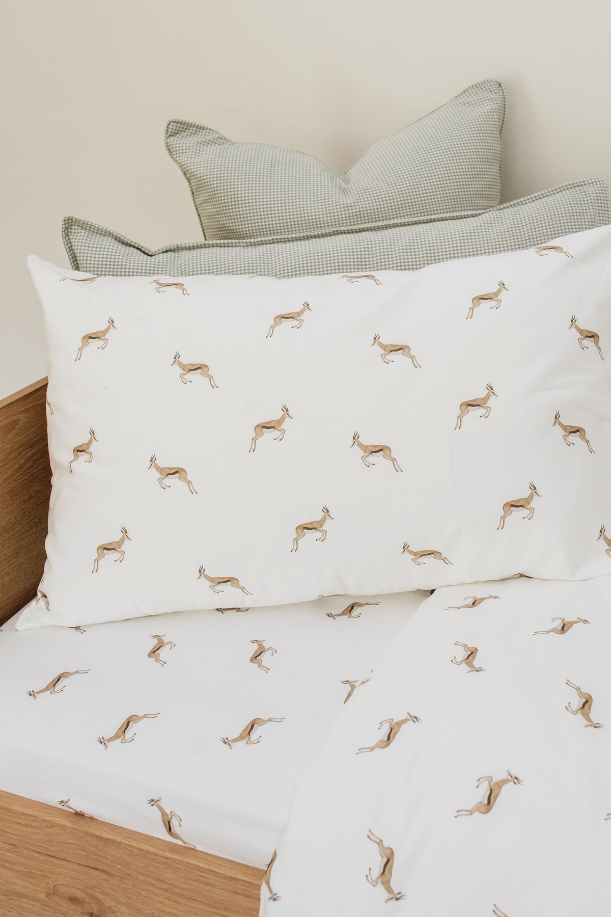 Watercolour Springbok 100% Cotton Duvet Cover Set