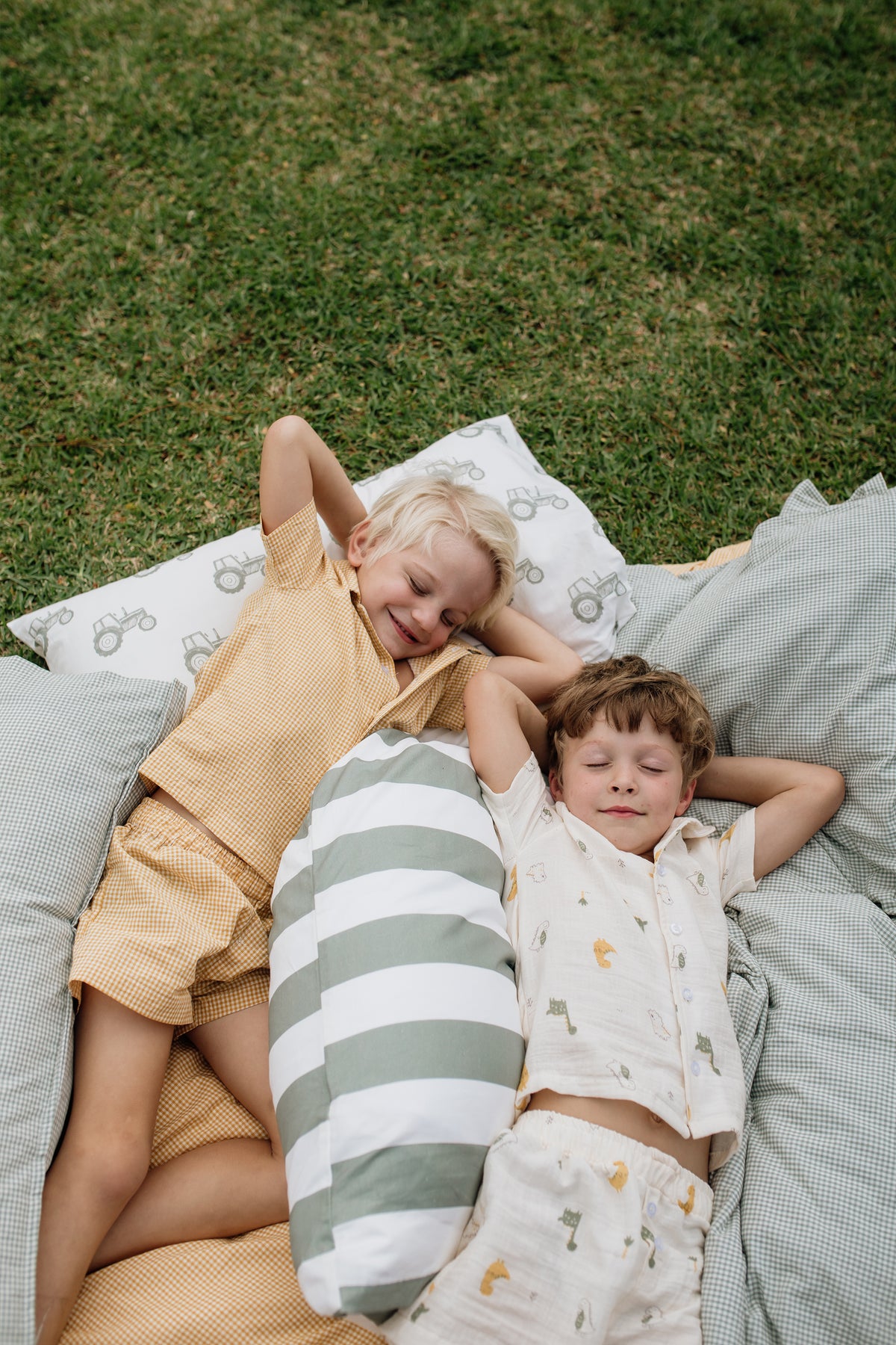 Frankie Yellow Check Short Pj Set