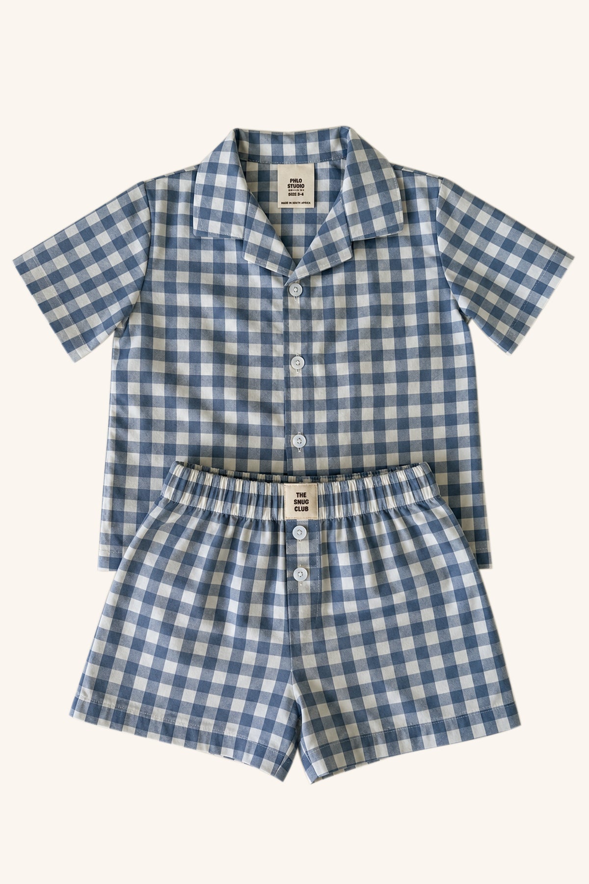 River Blue Gingham Short Pj Set