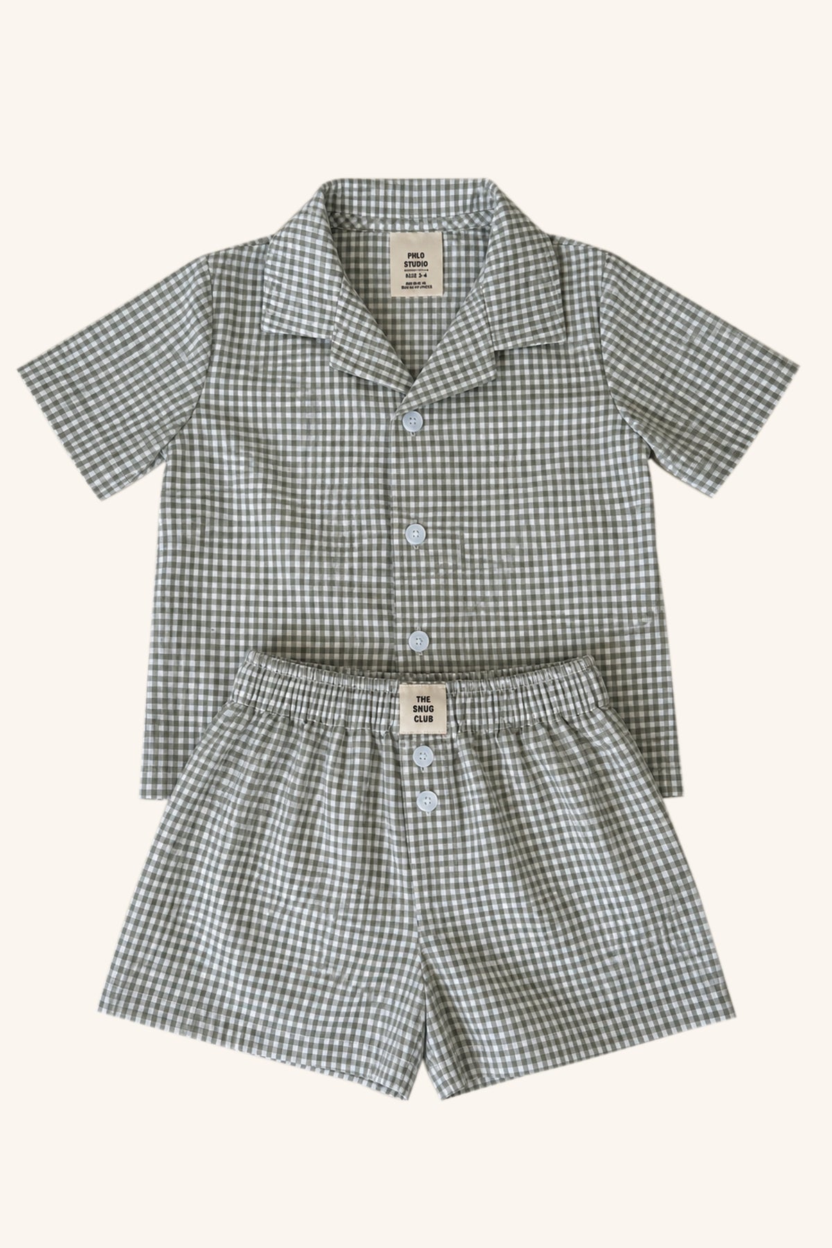 Taylor Sage Check Short Pj Set