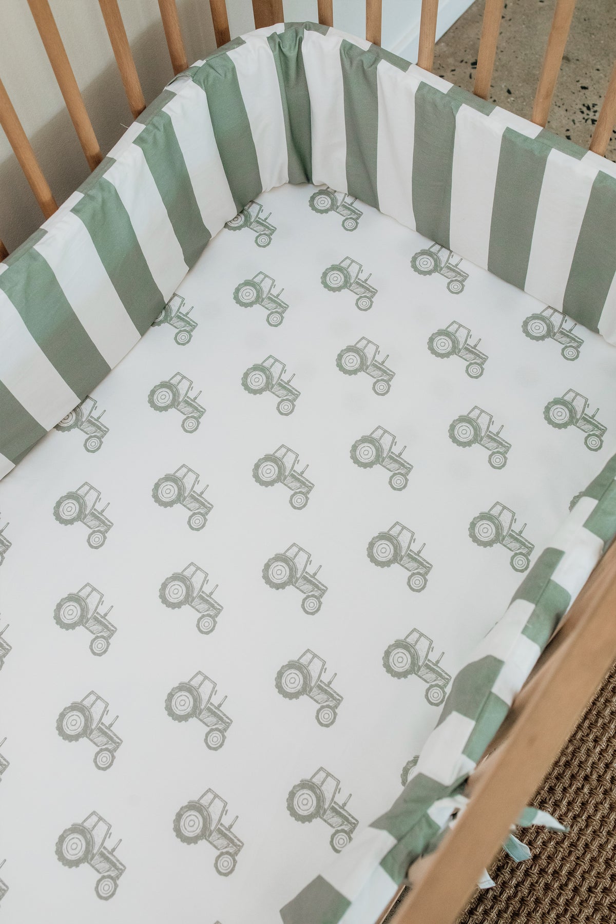 Thick Stripe 100% Cotton Cot Bumper Cover
