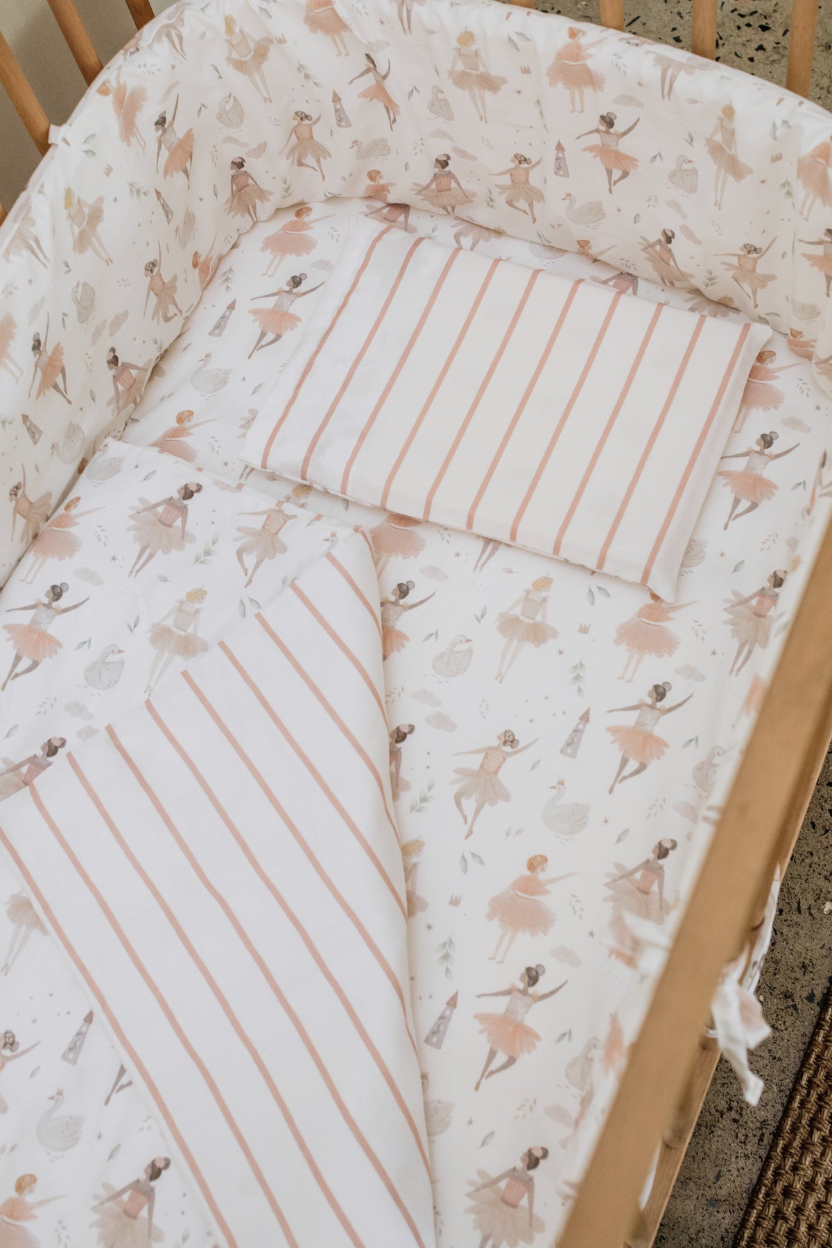 Ballerina 100% Cotton Cot Bumper Cover
