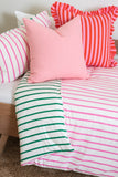 Pink & Green Stripe Duvet