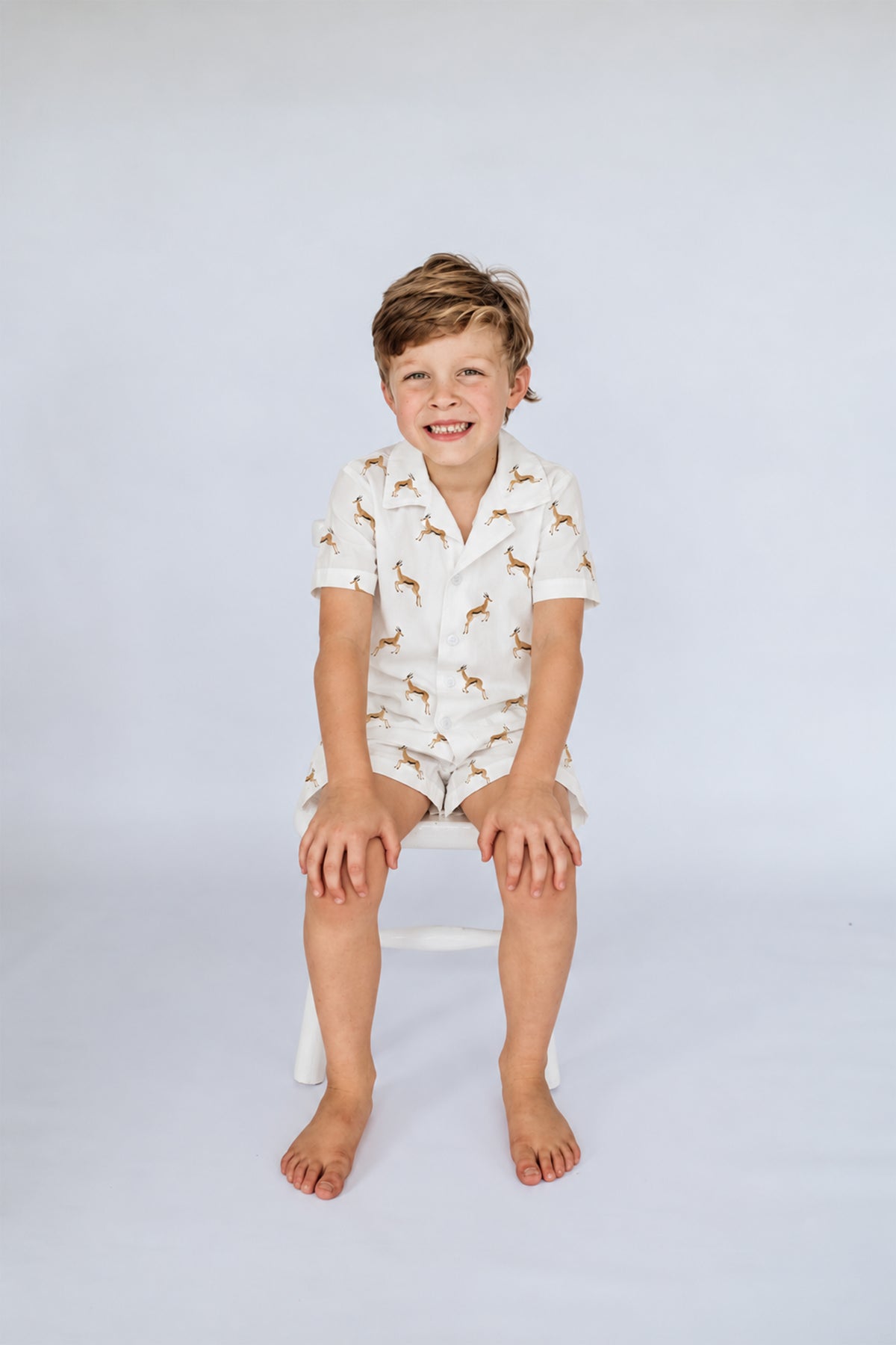 Watercolour Springbok Short Sleeve Pj Set