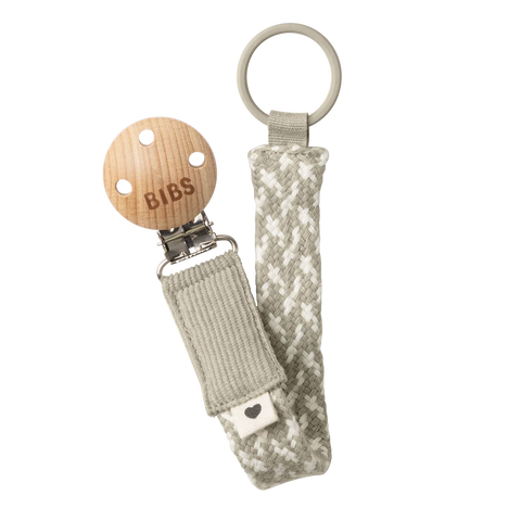 BIBS Pacifier Clip- Sand/Ivory
