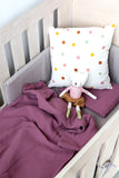 Grey Muslin Cot Bumper Cover