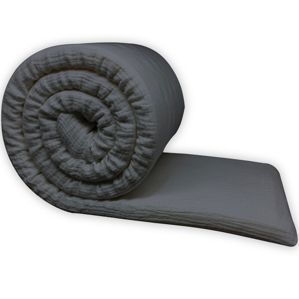 Blue Grey Muslin Cot Bumper