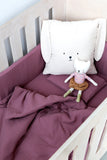 Mauve Muslin Cot Fitted Sheet