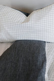 Charcoal Grid Washed Cotton Duvet