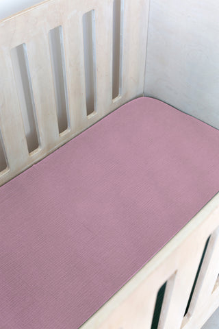 Lavender Pink Muslin Cot Fitted Sheet