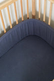 Airforce Blue Muslin Cot Bumper Cover