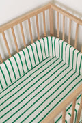Green Stripe Cot Fitted Sheet