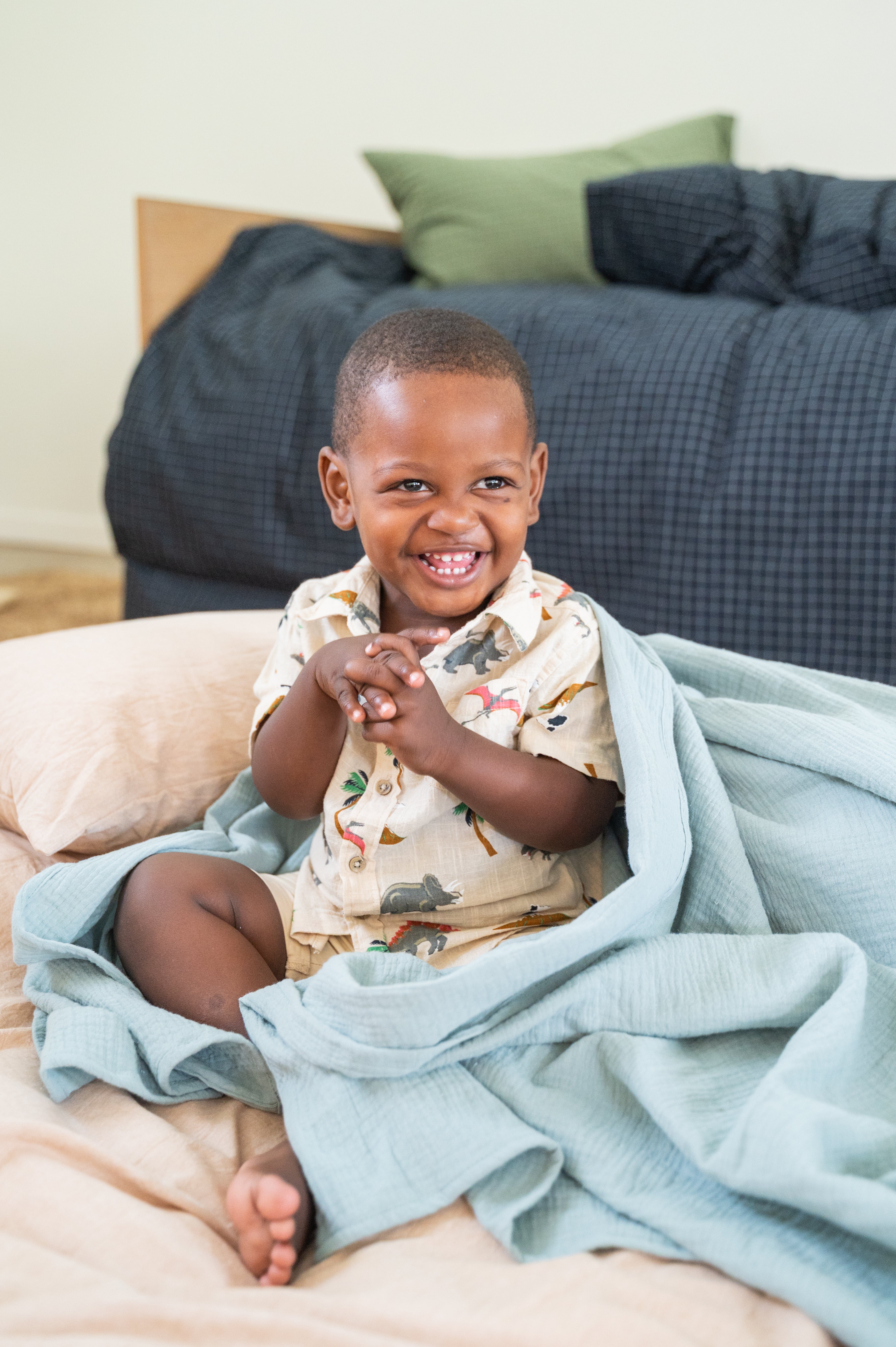 Duck Egg Muslin Throw
