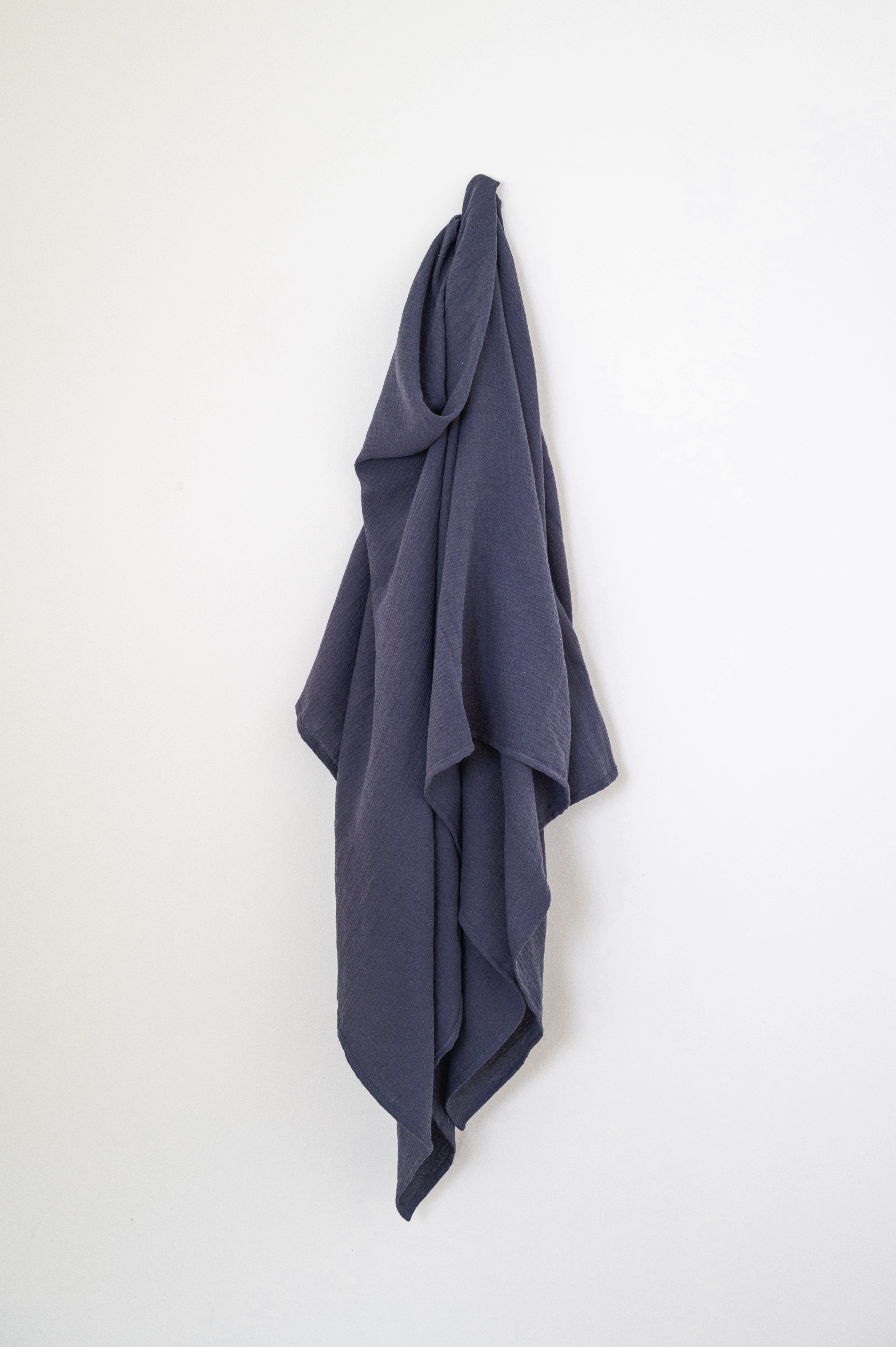Airforce Blue Muslin Throw