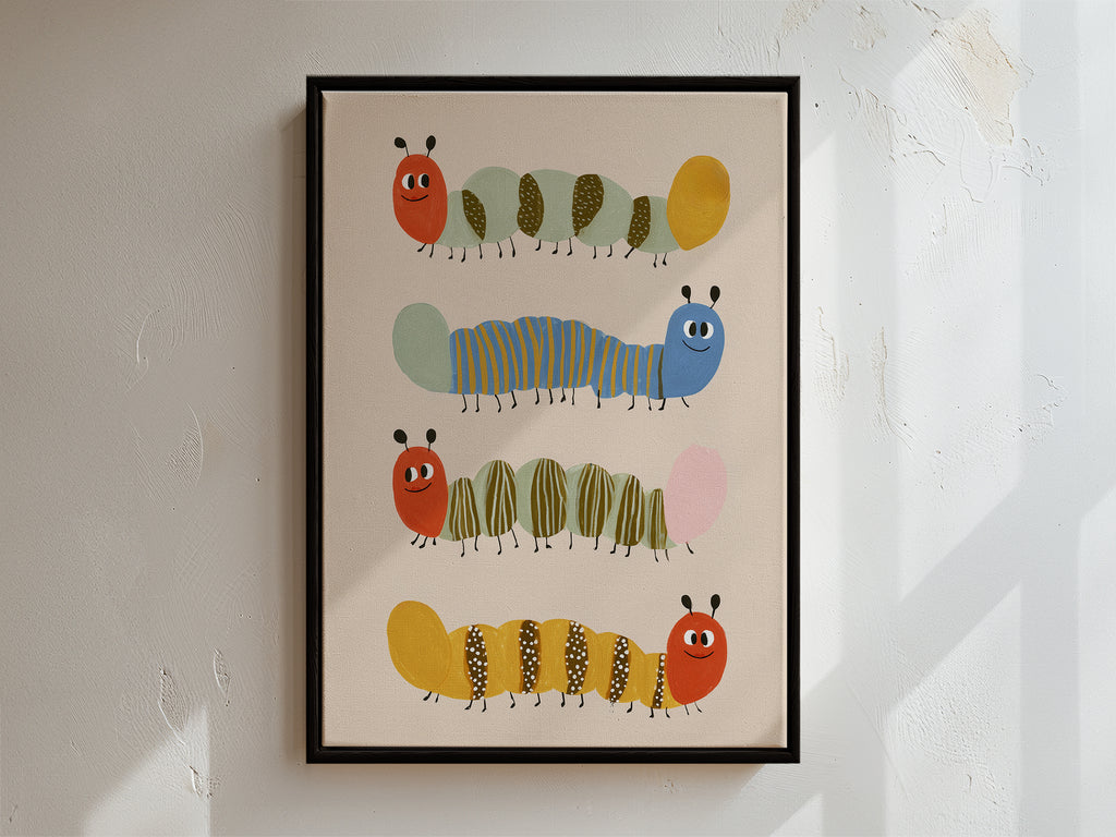 Caterpillar Framed Canvas