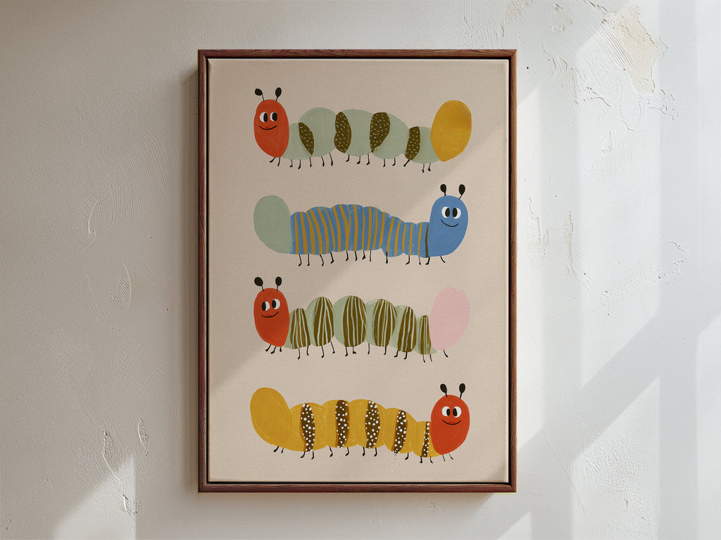 Caterpillar Framed Canvas