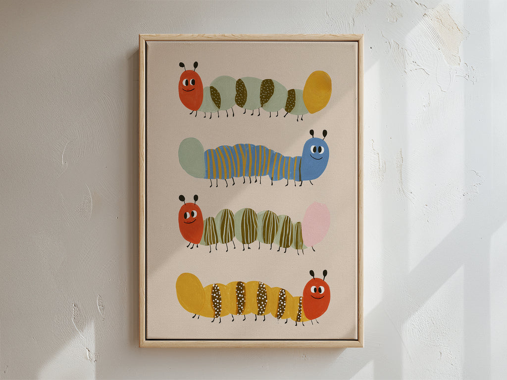 Caterpillar Framed Canvas