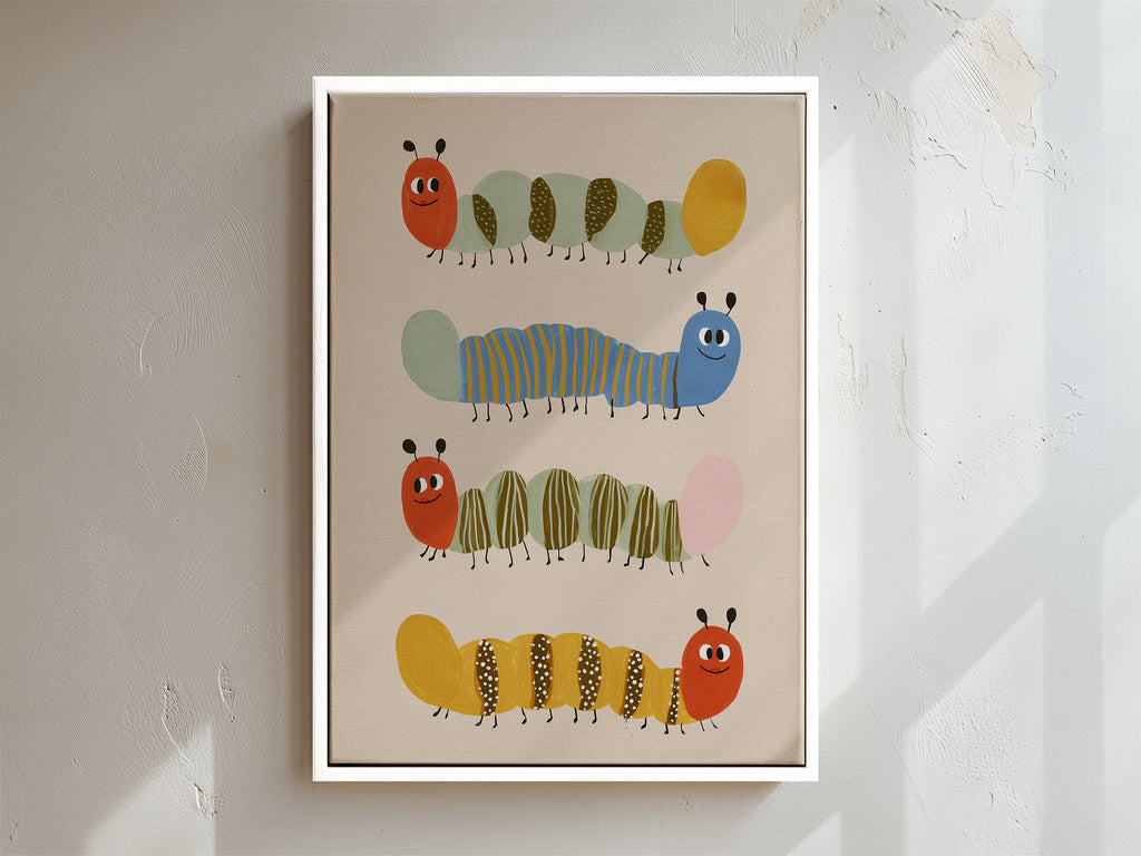 Caterpillar Framed Canvas