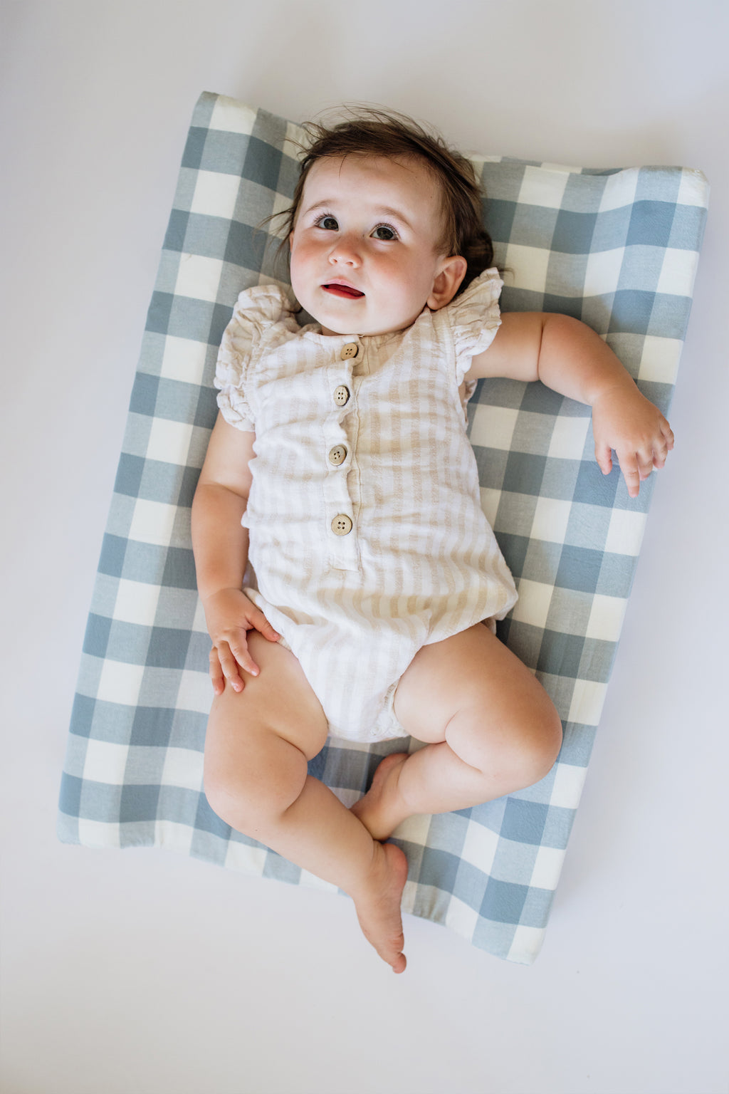 Big Blue Washed Cotton Changing Mat Cover