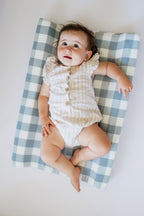 Big Blue Washed Cotton Changing Mat Cover