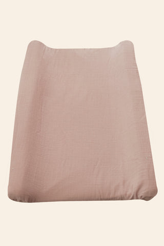 Dusty Pink Muslin Changing Mat Cover