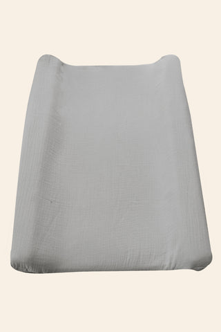 Grey Muslin Changing Mat Cover