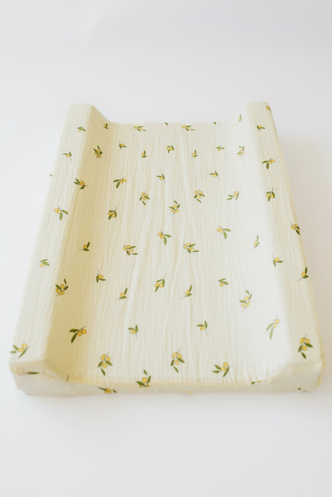 Lemon Muslin Changing Mat Cover