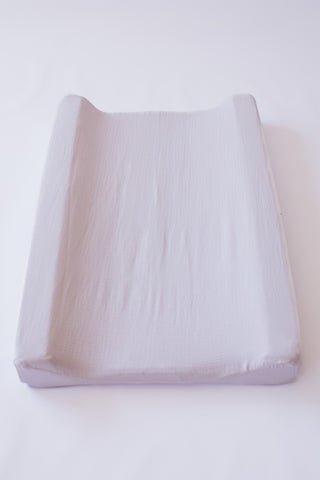 Lilac Muslin Changing Mat Cover