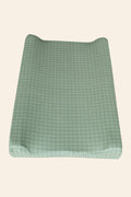 Moss Grid Washed Cotton Changing Mat Cover