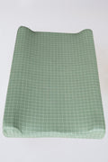 Moss Grid Washed Cotton Changing Mat Cover