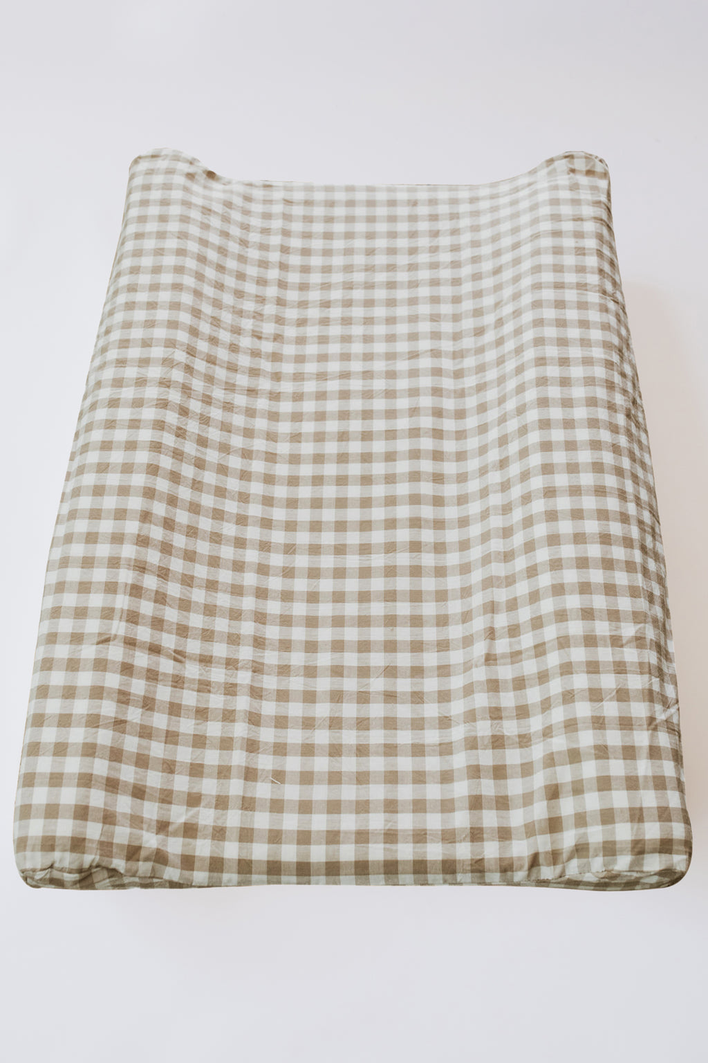 Natural Gingham Washed Cotton Changing Mat Cover