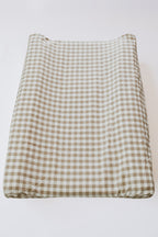 Natural Gingham Washed Cotton Changing Mat Cover