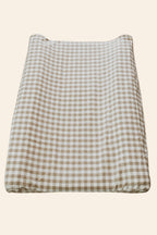 Natural Gingham Washed Cotton Changing Mat Cover
