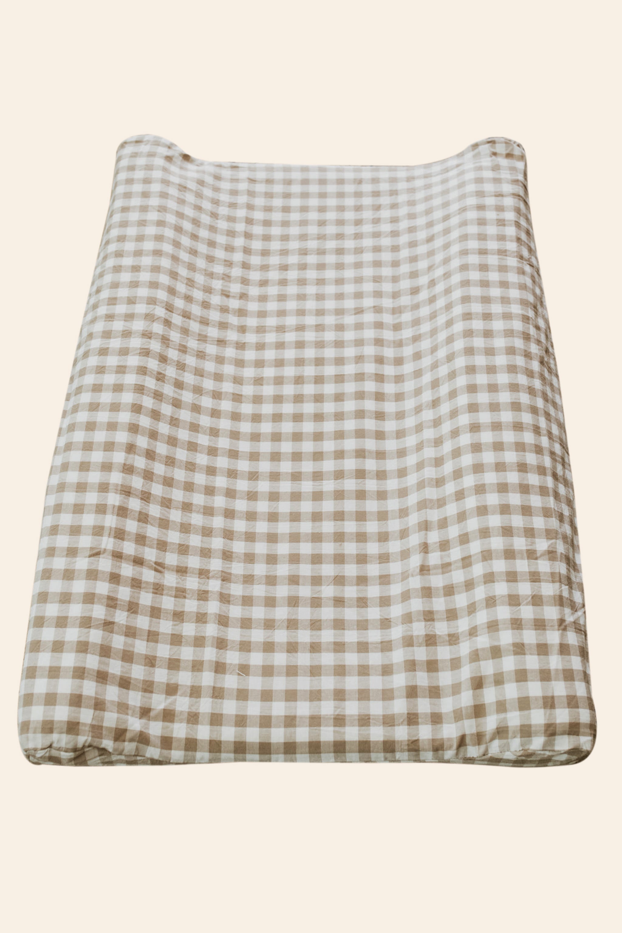 Natural Gingham Washed Cotton Changing Mat Cover