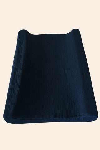 Navy Muslin Changing Mat Cover