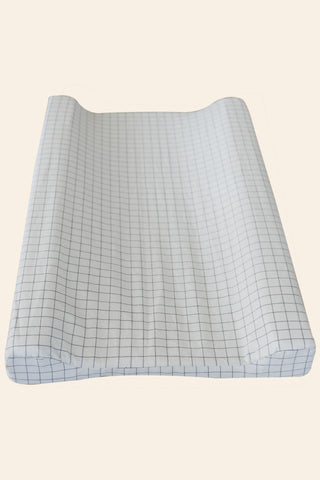 Grid Washed Cotton Changing Mat Cover