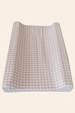 Pink Gingham Washed Cotton Changing Mat Cover