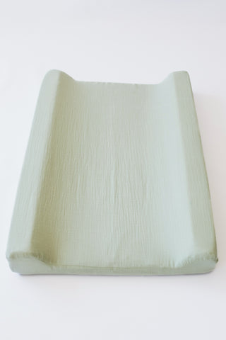 Soft Sage Muslin Changing Mat Cover