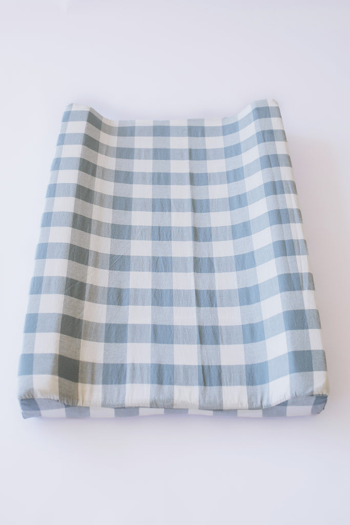 Big Blue Washed Cotton Changing Mat Cover